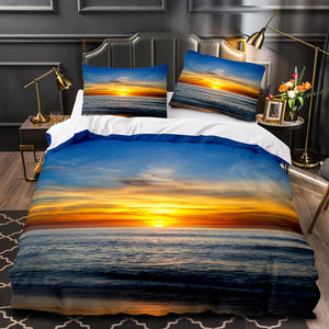 Ocean Beach Themed Coconut Tree Bedding Sets Quilt Duvet Cover Bed Linen - EBuycos