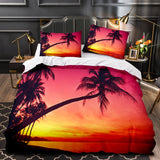 Ocean Beach Themed Coconut Tree Bedding Sets Quilt Duvet Cover Bed Linen - EBuycos