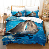 Ocean Dolphin Bedding Set Duvet Cover Comforter Bed Sheets - EBuycos