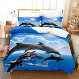 Ocean Dolphin Bedding Set Duvet Cover Comforter Bed Sheets - EBuycos