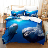 Ocean Dolphin Bedding Set Duvet Cover Comforter Bed Sheets - EBuycos