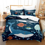 Ocean Dolphin Bedding Set Duvet Cover Comforter Bed Sheets - EBuycos