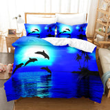 Ocean Dolphin Bedding Set Duvet Cover Comforter Bed Sheets - EBuycos
