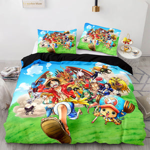One Piece Cosplay Bedding Sets Soft Duvet Covers Comforter Bed Sheets - EBuycos