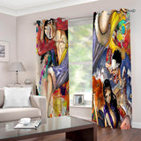 One Piece Curtains 2 Panels Blackout Window Drapes for Room Decoration