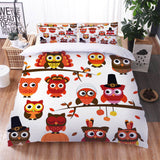 Owl Pattern Bedding Set Quilt Cover Without Filler