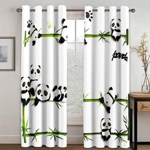 Panda Curtains Blackout Window Treatments Drapes for Room Decoration