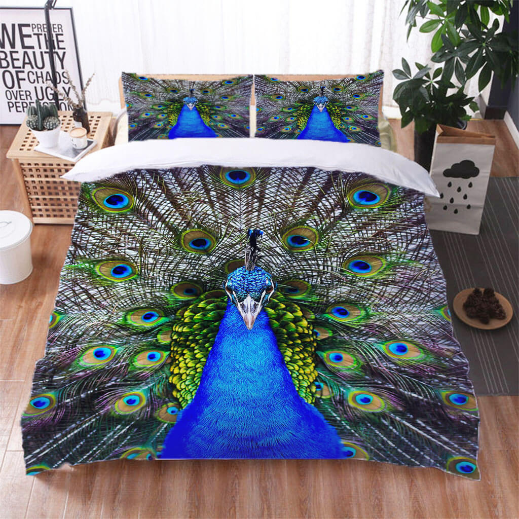 Peacock Pattern Bedding Set Quilt Cover Without Filler