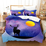 Pere David's deer Bedding Set Elk Duvet Cover Quilt Bed Sheets Sets - EBuycos