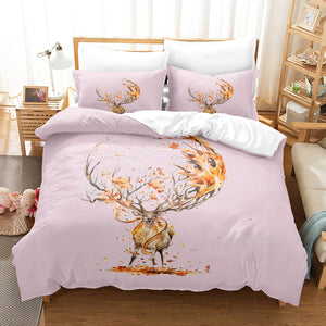 Pere David's deer Bedding Set Elk Duvet Cover Quilt Bed Sheets Sets - EBuycos