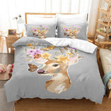 Pere David's deer Bedding Set Elk Duvet Cover Quilt Bed Sheets Sets - EBuycos