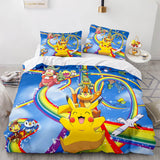 Pikachu Cosplay Bedding Set Full Duvet Covers Comforter Bed Sheets - EBuycos