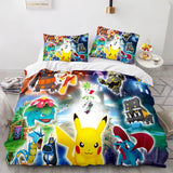 Pikachu Cosplay Bedding Set Full Duvet Covers Comforter Bed Sheets - EBuycos