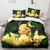 Pikachu Cosplay Bedding Set Full Duvet Covers Comforter Bed Sheets - EBuycos
