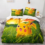 Pikachu Cosplay Bedding Set Full Quilt Covers Room Decoration