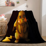 Pikachu Cosplay Blanket Flannel Throw Comforter Set - EBuycos