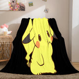 Pikachu Cosplay Blanket Flannel Throw Comforter Set - EBuycos