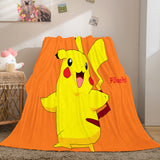 Pikachu Cosplay Caroset Blanket Flannel Throw Comforter Set - EBuycos