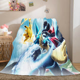 Pikachu Cosplay Caroset Blanket Flannel Throw Comforter Set - EBuycos