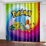 Pokemon Pikachu Curtains Blackout Window Treatments Drapes for Room Decor