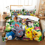 Pokemon Pikachu Cosplay Comforter Bedding Sets Duvet Cover Bed Sheets - EBuycos