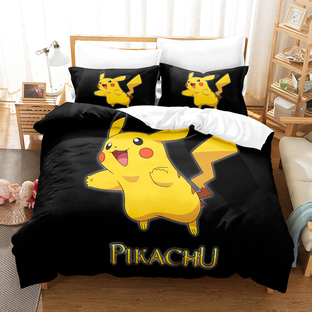 Pokemon Pikachu Cosplay Comforter Bedding Sets Duvet Covers Bed Sheets - EBuycos