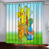 Pokémon Pikachu Curtains Pattern Blackout Window Drapes