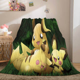 Pokemon Pikachu Soft Flannel Fleece Blanket Throw Wrap Nap Quilt Blanket - EBuycos