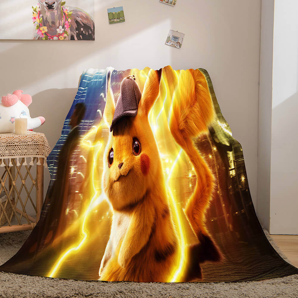 Cartoon Pokemon Pikachu Flannel Fleece Blanket Throw Nap Quilt Blanket - EBuycos