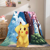 Pokemon Pikachu Flannel Fleece Blanket Throw Cosplay Wrap Blanket - EBuycos