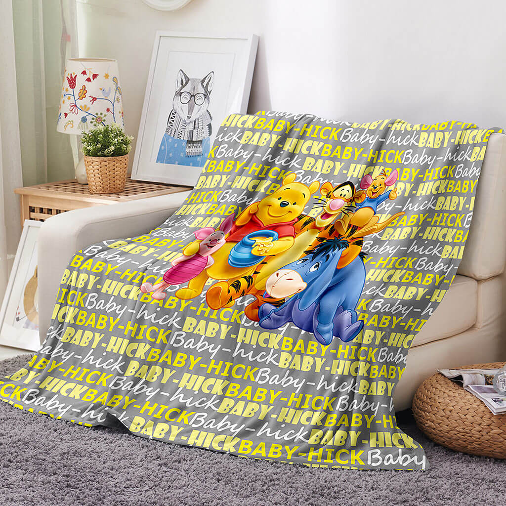 Pooh Bear Blanket Flannel Throw Room Decoration