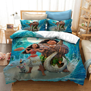 Princess Moana Cosplay Bedding Set Quilt Duvet Cover Bed Sheets Sets - EBuycos