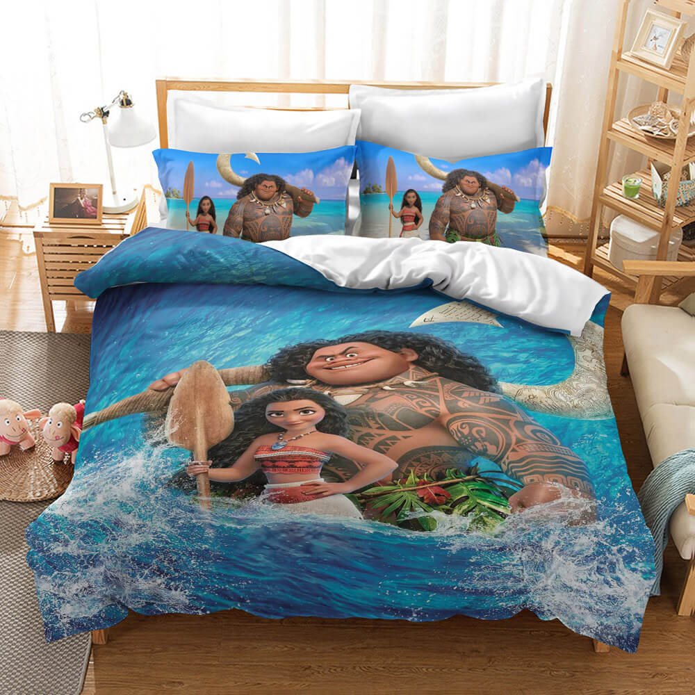 Princess Moana Cosplay Bedding Set Quilt Duvet Cover Bed Sheets Sets - EBuycos