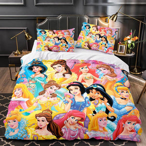 Princess Snow White Cinderella Belle Bedding Set Quilt Duvet Cover Sets - EBuycos