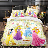 Princess Snow White Cinderella Rapunzel Merida Bedding Set Duvet Cover - EBuycos