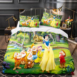 Princess Snow White Cinderella Rapunzel Merida Bedding Set Duvet Cover - EBuycos