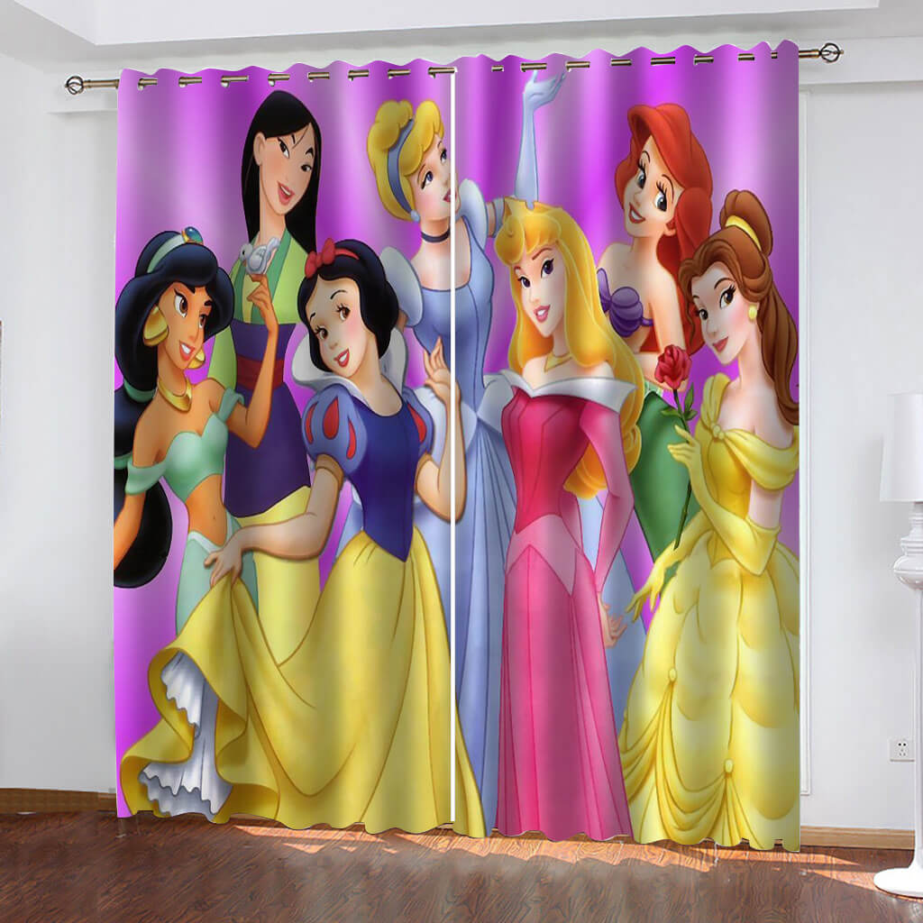 Princess Snow White Curtains Blackout Window Treatments Drapes Room Decor
