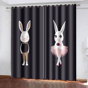Rabbit Curtains Blackout Window Treatments Drapes for Room Decoration
