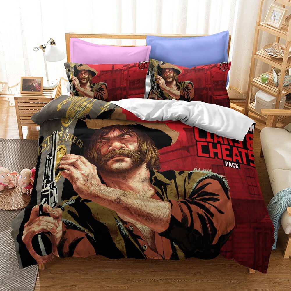 Red Dead Redemption Bedding Set Quilt Duvet Covers Bed Sheets Sets - EBuycos