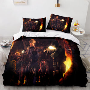 Resident Evil Cosplay Bedding Set Full Duvet Cover Comforter Bed Sheets - EBuycos