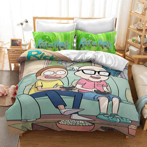 Rick And Morty Bedding Set Duvet Cover Christmas Sheets Bed Sets - EBuycos