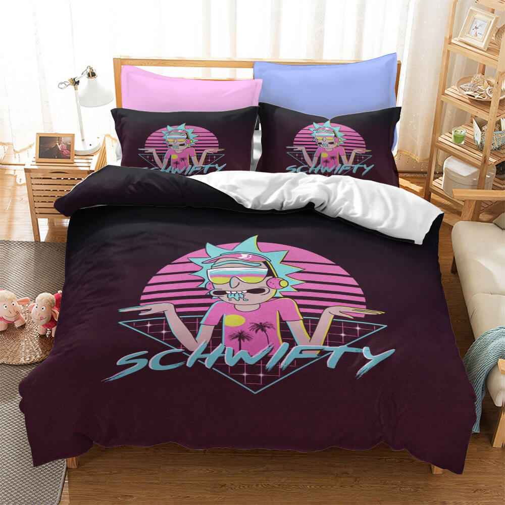 Rick And Morty Bedding Set Quilt Duvet Cover Christmas Sheets Bed Sets - EBuycos