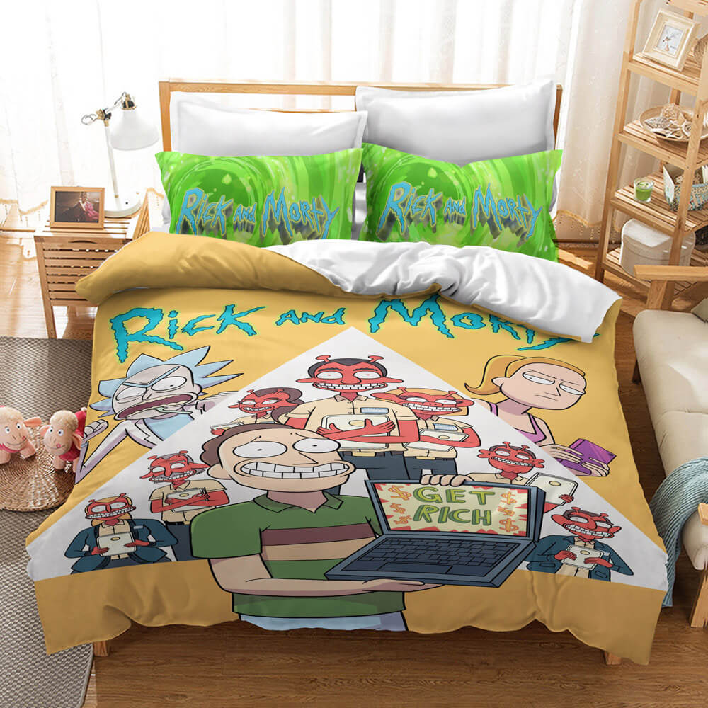 Rick And Morty Cosplay Bedding Duvet Cover Halloween Sheets Bed Sets - EBuycos