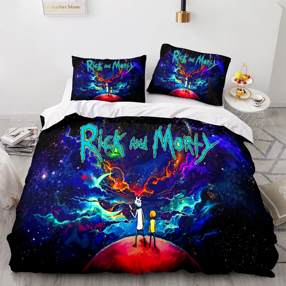 Rick and Morty Cosplay 3-Piece Bedding Sets Duvet Covers Bed Sheets - EBuycos
