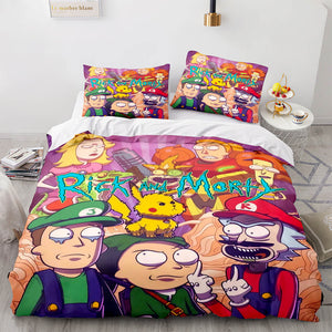 Rick and Morty Cosplay 3-Piece Bedding Sets Duvet Covers Bed Sheets - EBuycos