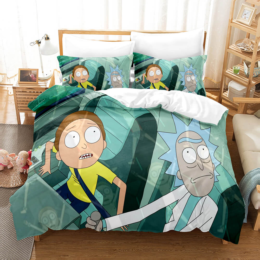Rick and Morty Cosplay 3-Piece Bedding Sets Duvet Covers Bed Sheets - EBuycos