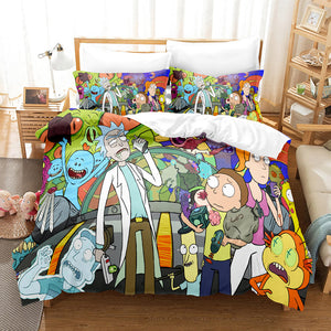 Rick and Morty Cosplay Kids Soft Bedding Sets Duvet Covers Bed Sheets - EBuycos