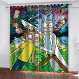 Rick and Morty Curtains Cosplay Blackout Window Treatments Drapes