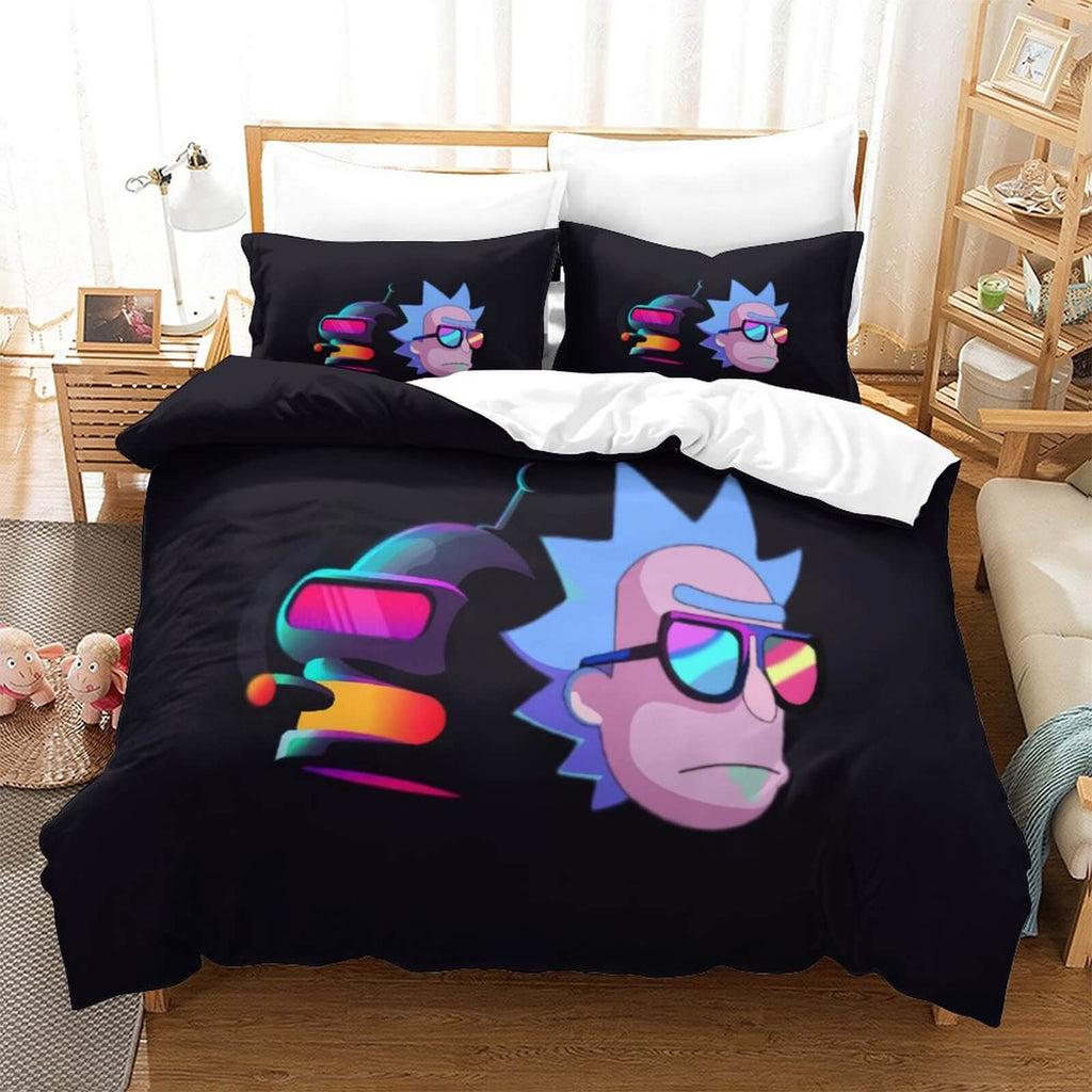 Rick and Morty Pattern Bedding Set Quilt Cover Without Filler