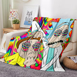 Rick and Morty Pattern Blanket Flannel Throw Room Decoration